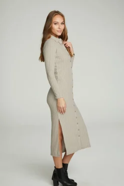 Clearance Long Sleeve Button Down Collar Dress Women Dresses