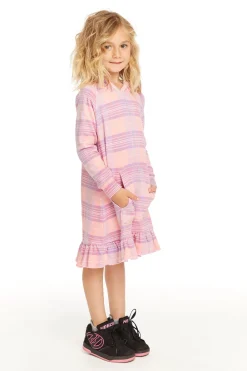 New Long Sleeve Cotton Candy Plaid Dress Kids Girls