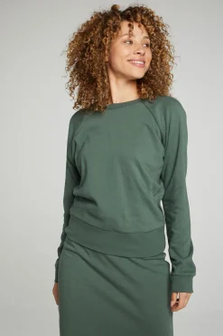 Flash Sale Long Sleeve Crew Neck Raglan Pullover Women Tops