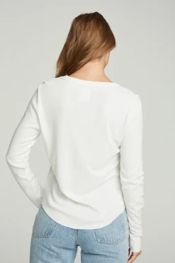 New Long Sleeve Crew Neck Shirttail Tee Women Tops