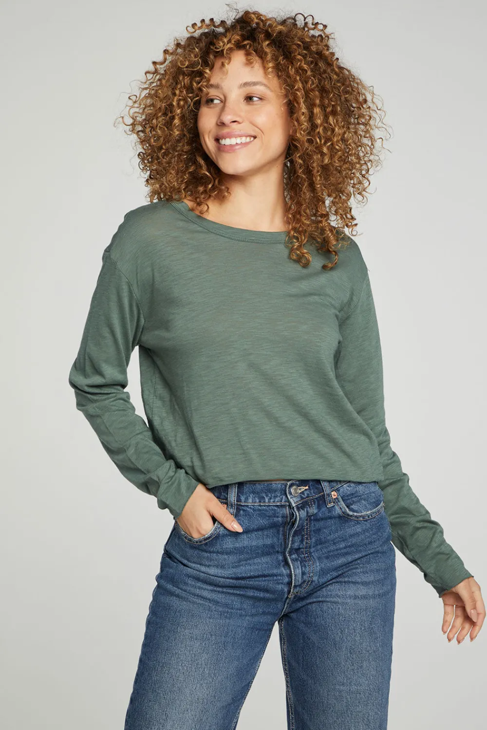 Best Sale Long Sleeve Cropped Tee Women Tops