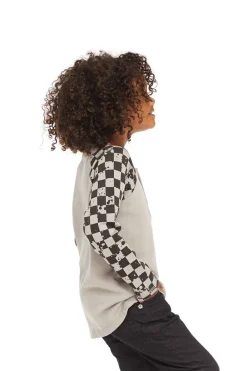 Sale Long Sleeve Splatter Checker Raglan Button Up Henley Kids/BOY Boys