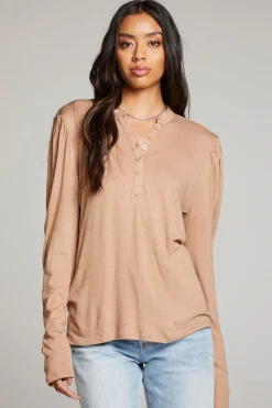 Online Lotus Warm Taupe Long Sleeve Women Loungewear|Tops