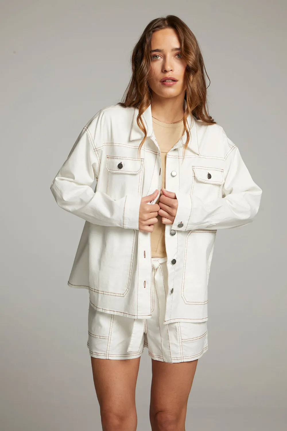 Best Louise White Button Down Women Loungewear|Tops
