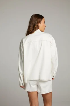 Best Louise White Button Down Women Loungewear|Tops