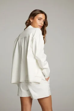 Best Louise White Button Down Women Loungewear|Tops