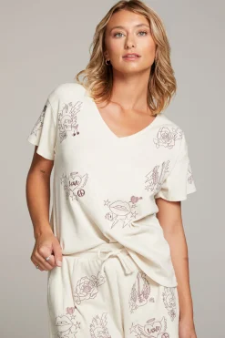 Discount Love Rock Embroidery Tee Women Loungewear|Graphics