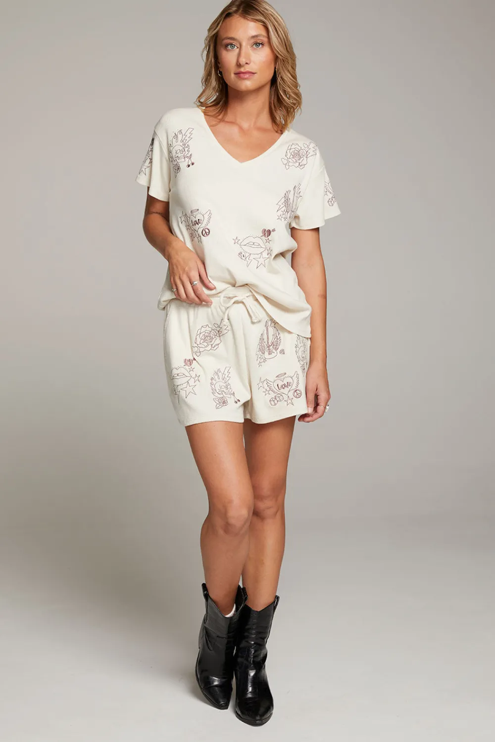 Discount Love Rock Embroidery Tee Women Loungewear|Graphics