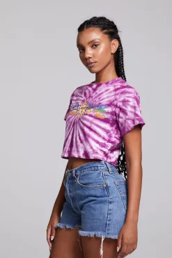 Fashion Love Sun Crop Crew Neck Tee Women Loungewear|Graphics