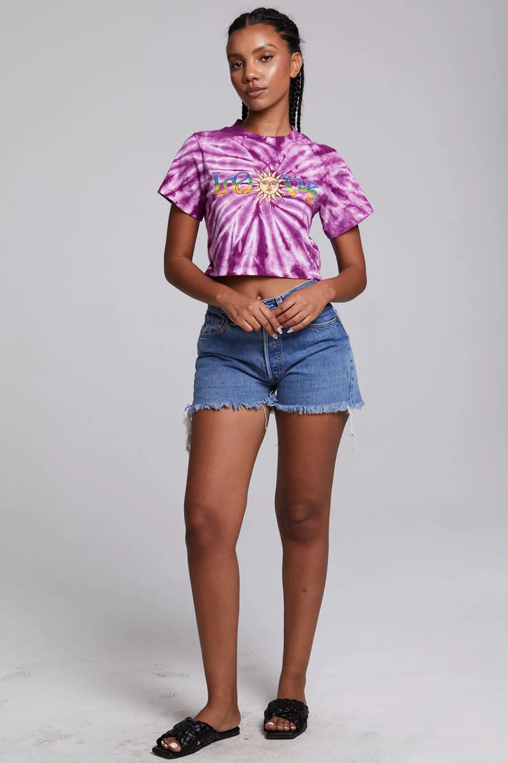 Fashion Love Sun Crop Crew Neck Tee Women Loungewear|Graphics