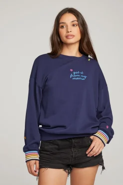 Sale Mama Embroidery Pullover Women Loungewear|Graphics