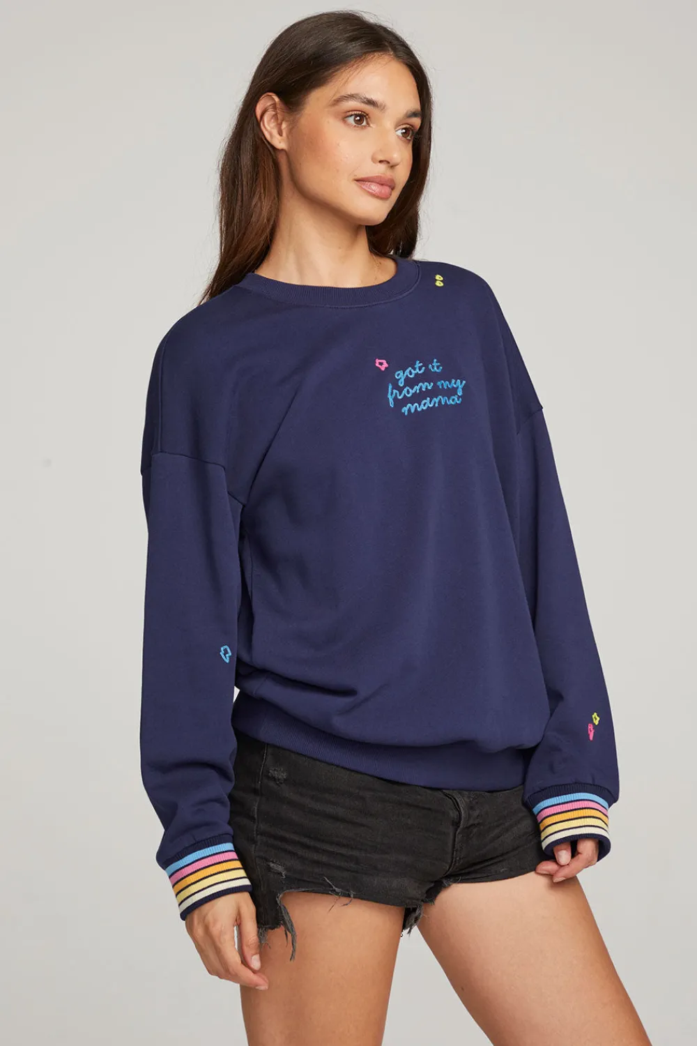 Sale Mama Embroidery Pullover Women Loungewear|Graphics