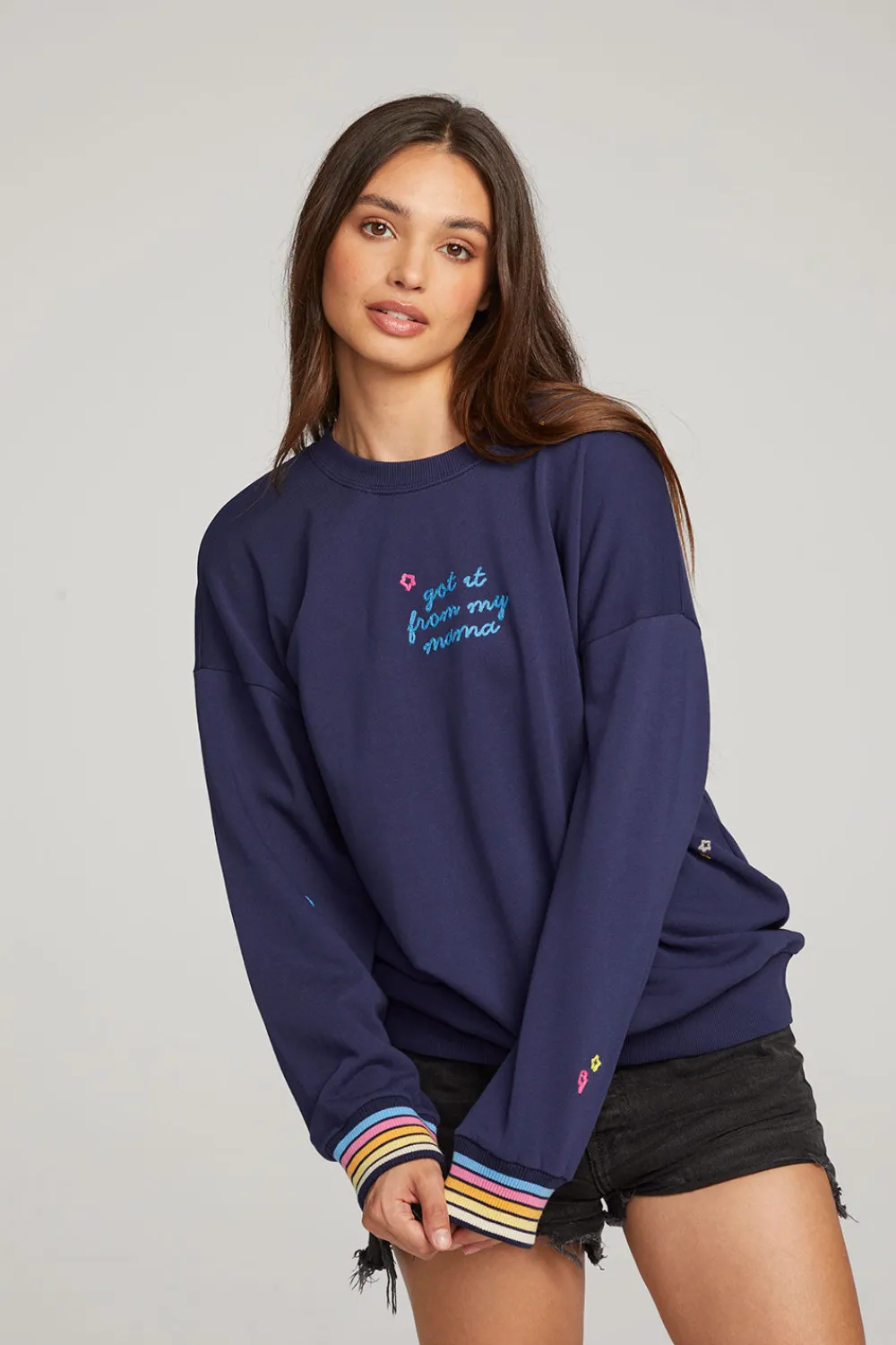 Sale Mama Embroidery Pullover Women Loungewear|Graphics