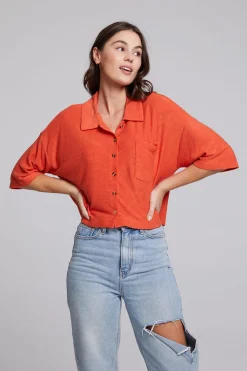 Fashion Marine Crop Button Down - Tigerlily Women Loungewear|Tops