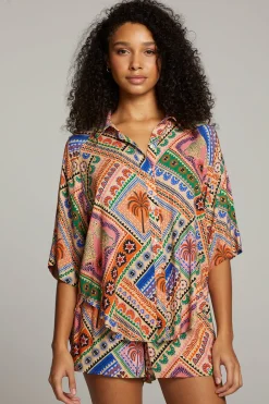 Cheap Marlin Paradise Mystic Button Up Women Loungewear|Tops
