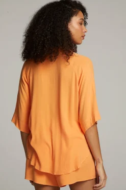 Online Marlin Tangerine Button Up Women Loungewear|Tops