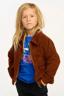 New Martin Walnut Brown Zip Up Corduroy Jacket Kids/BOY Boys