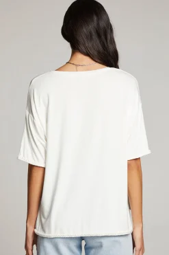 Clearance Mason White V Neck Women Loungewear|Tops
