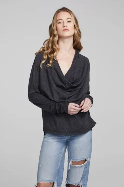 Clearance Mela Shadow Black Long Sleeve Women Loungewear|Tops