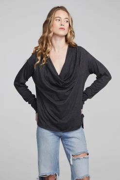 Clearance Mela Shadow Black Long Sleeve Women Loungewear|Tops