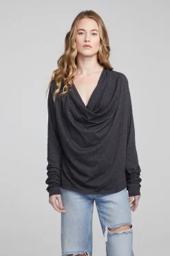 Clearance Mela Shadow Black Long Sleeve Women Loungewear|Tops
