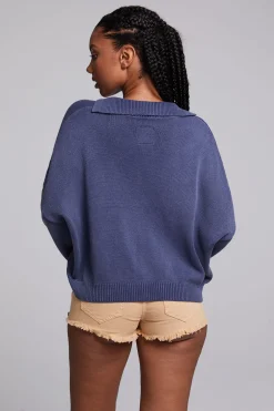 Shop Mercury Washed Indigo Crop Pullover Women Outerwear|Loungewear