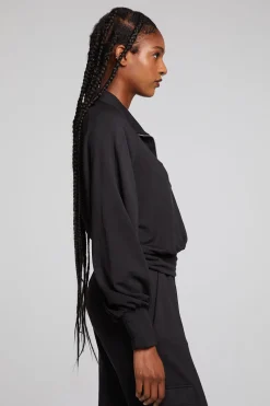 New Midnight Licorice Half Zip Women Loungewear|Tops
