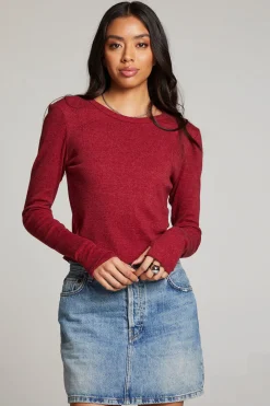 Hot Moonlight Blood Red Long Sleeve Women Loungewear|Tops