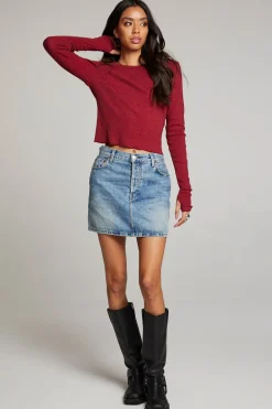 Hot Moonlight Blood Red Long Sleeve Women Loungewear|Tops