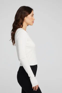 Online Moonlight Bright White Long Sleeve Women Loungewear|Tops