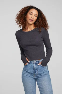 Cheap Moonlight Shadow Black Long Sleeve Women Loungewear|Tops