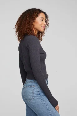 Cheap Moonlight Shadow Black Long Sleeve Women Loungewear|Tops