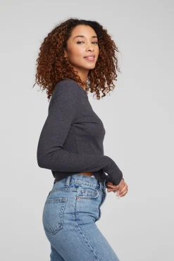 Cheap Moonlight Shadow Black Long Sleeve Women Loungewear|Tops