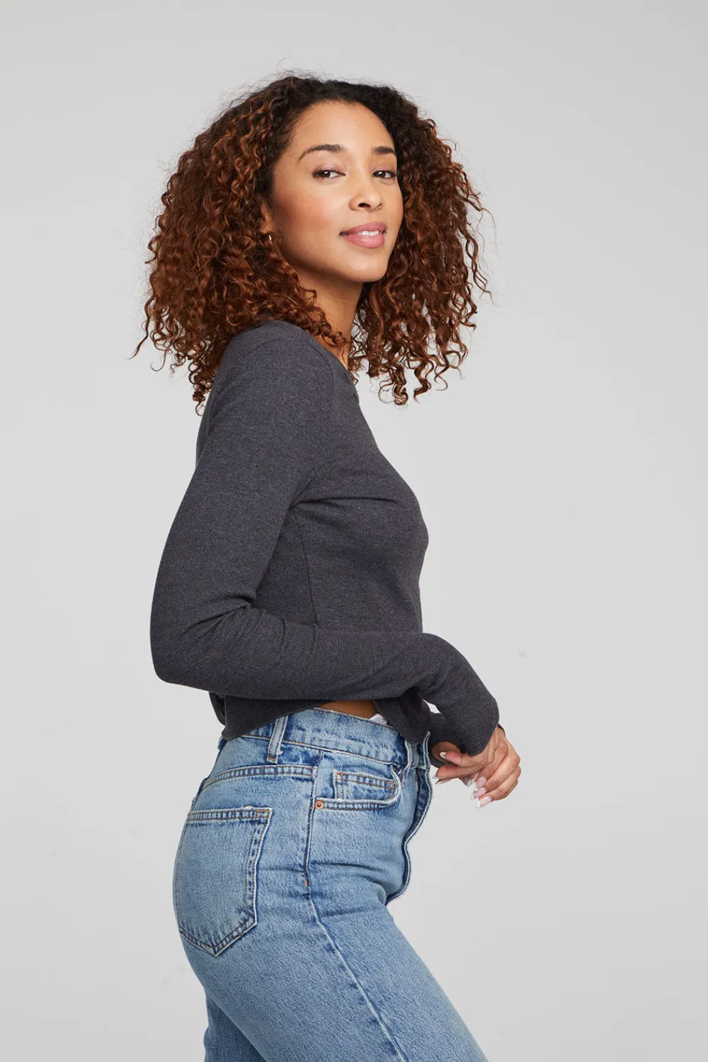 Cheap Moonlight Shadow Black Long Sleeve Women Loungewear|Tops