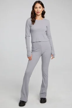 Hot Moonlight Silver Grey Long Sleeve Women Loungewear|Tops