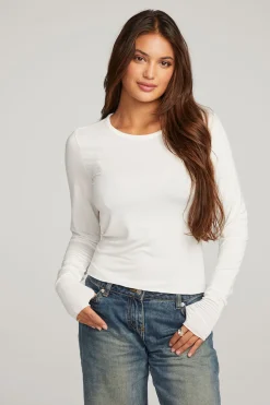 Clearance Moonlight White Long Sleeve Women Loungewear|Tops