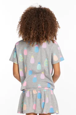 Hot Multi Pineapple Girls Tee Kids Girls