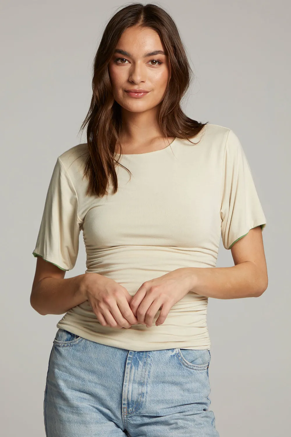 Fashion Ocala Whitecap Grey And Piquant Green Reversible Top Women Loungewear|Tops