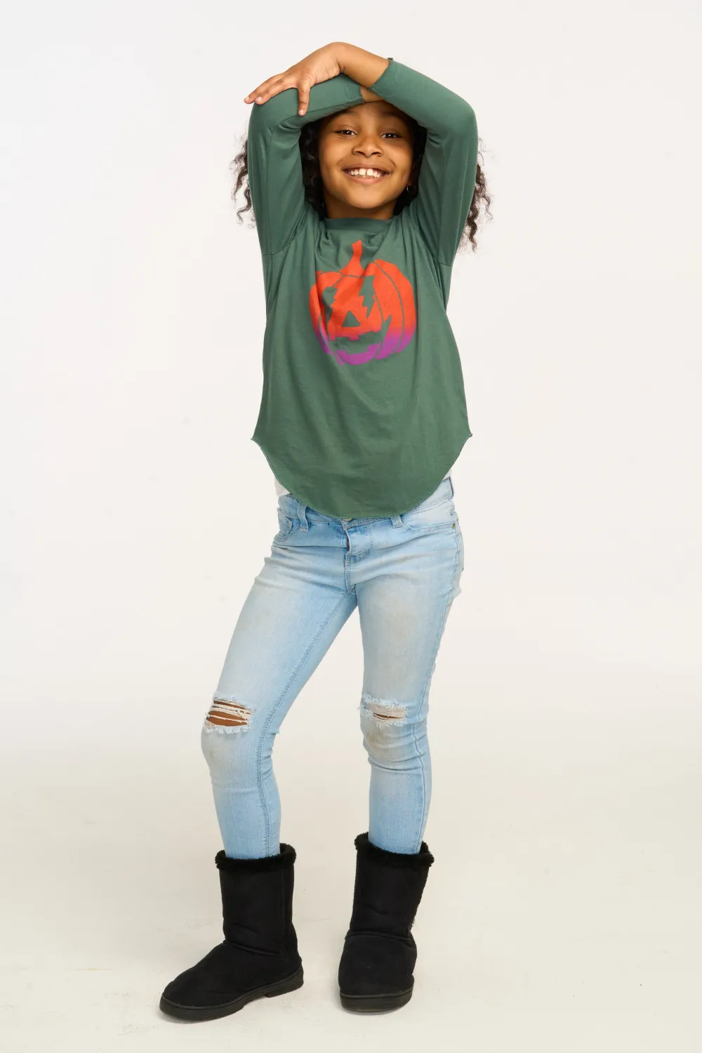 Store Ombre Pumpkin Long Sleeve Kids Girls