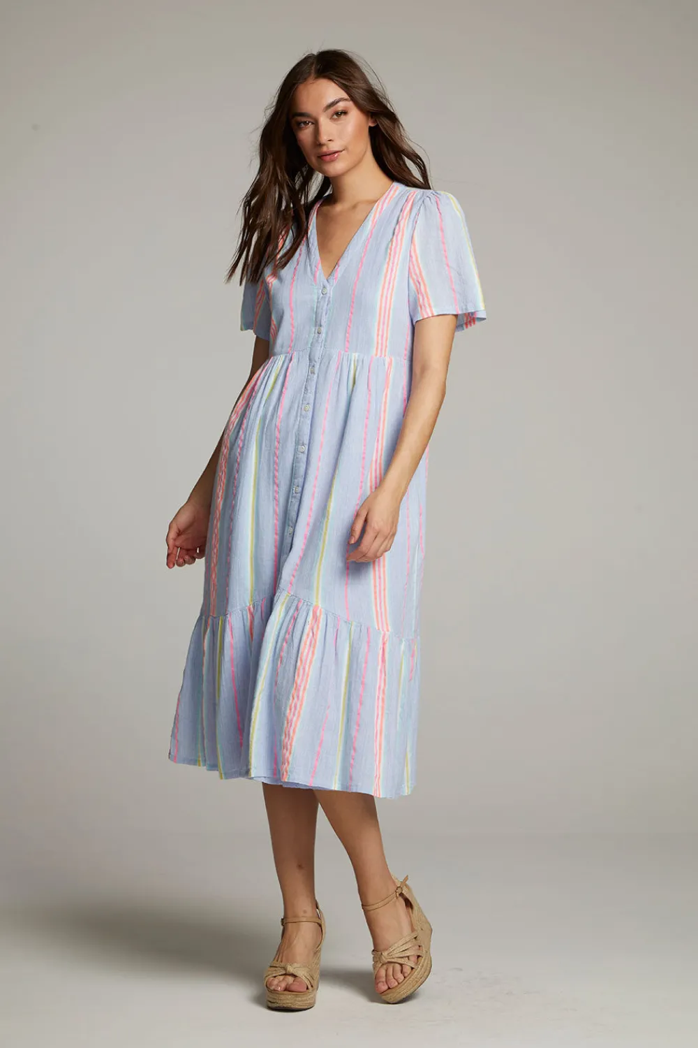 Store Orange South West Beach Stripe Midi Dress Women Loungewear|Dresses