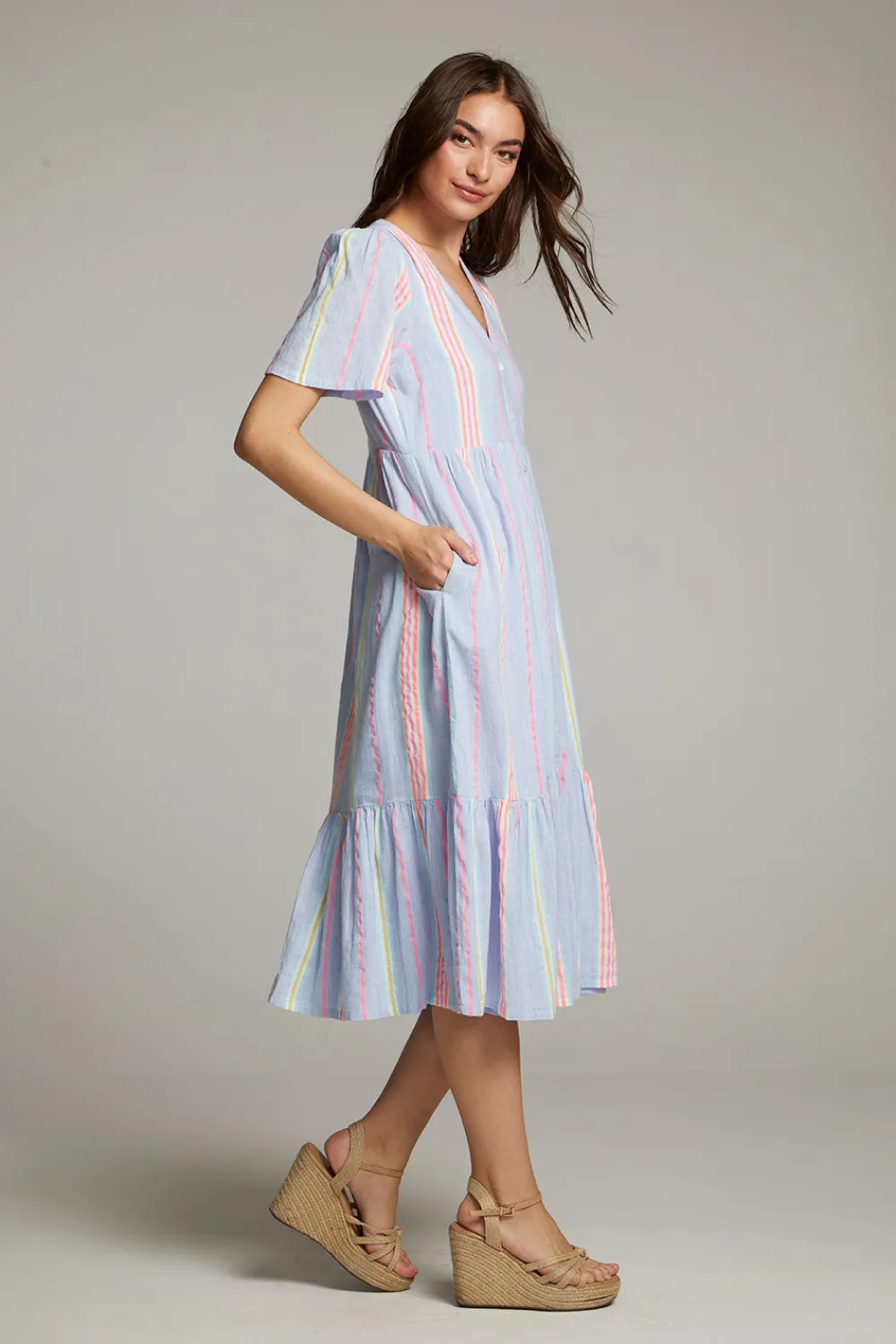 Store Orange South West Beach Stripe Midi Dress Women Loungewear|Dresses