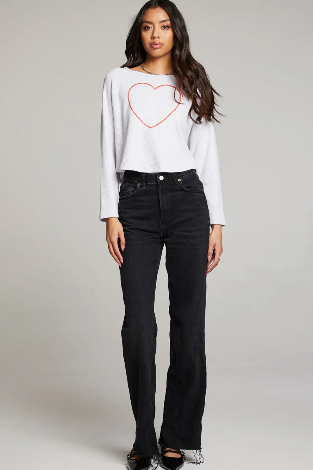 Fashion Outline Heart Long Sleeve Women Loungewear|Graphics