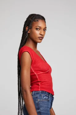 Hot Page Crimson Tee Women Loungewear|Tops