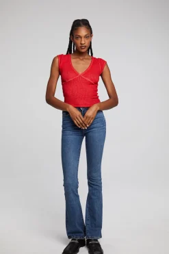 Hot Page Crimson Tee Women Loungewear|Tops