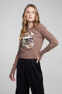 Flash Sale Paisley Lips Long Sleeve Women Loungewear|Graphics