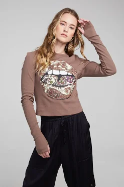 Flash Sale Paisley Lips Long Sleeve Women Loungewear|Graphics