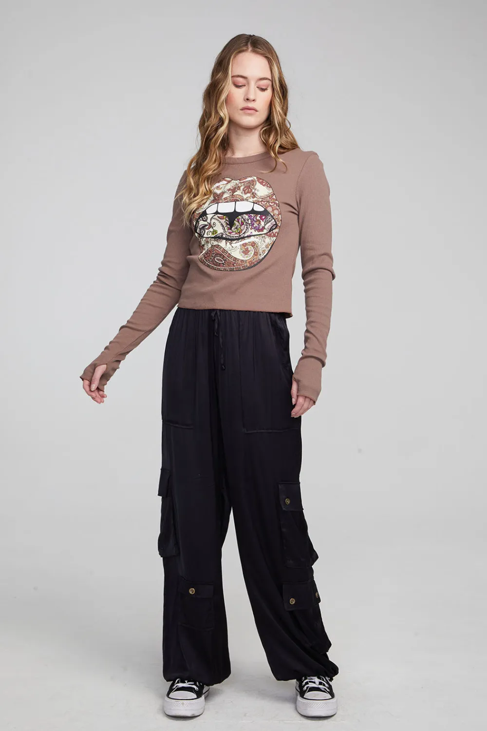 Flash Sale Paisley Lips Long Sleeve Women Loungewear|Graphics