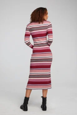 Best Palm Roxy Stripe Midi Dress Women Loungewear|Dresses