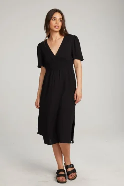 Hot Palmer Licorice Midi Dress Women Loungewear|Dresses