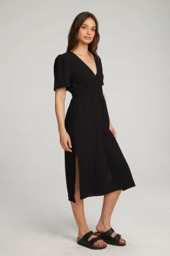 Hot Palmer Licorice Midi Dress Women Loungewear|Dresses
